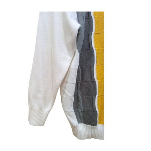 Vintage Syllables System Textured Quilted Sweater Men XL- 80s 90s - Picture 5 of 7